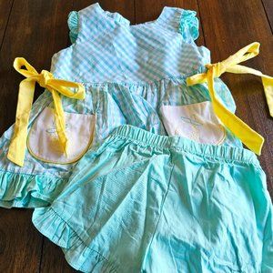 Ricrac & Ruffles Lemon Short Set